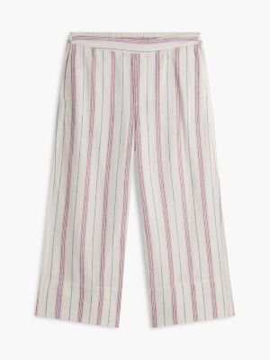 Женские брюки Tommy Hilfiger Stripe Linen-Blend Cropped Wide Leg Pant — фото 5