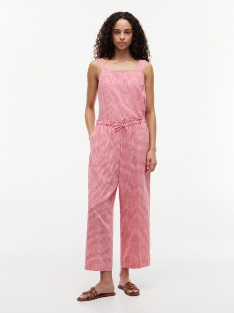 Женские брюки Tommy Hilfiger Gingham Linen-Blend Pull-On Pant