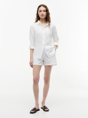 Tommy Hilfiger Women's Crinkle Gauze Pull-On Short - Optic White - S