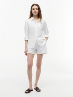 Crinkle Gauze Pull-On Short — Optic White 2