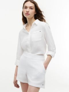 Crinkle Gauze Pull-On Short — Optic White 3