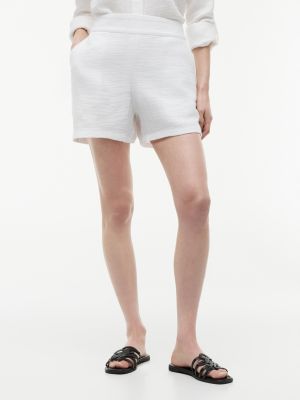 Crinkle Gauze Pull-On Short, Optic White