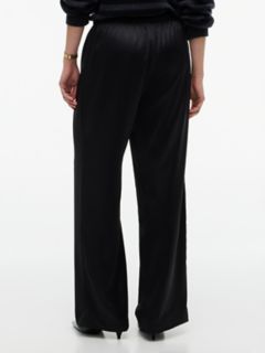 Stretch Satin Pull-On Wide-Leg Pant — Black 4