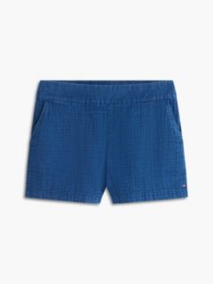 Crinkle Gauze Pull-On Short — Indigo 5