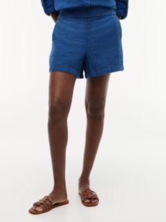 Crinkle Gauze Pull-On Short — Indigo 2