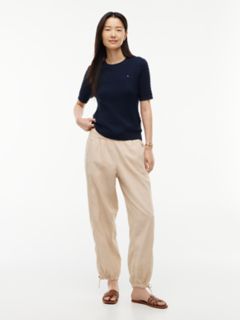 Linen-Cotton Blend Pull-On Pant — Clayed Pebble 2