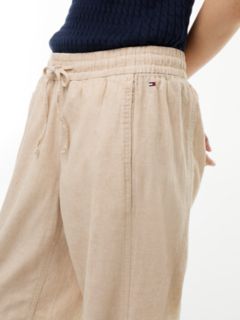 Linen-Cotton Blend Pull-On Pant — Clayed Pebble 3