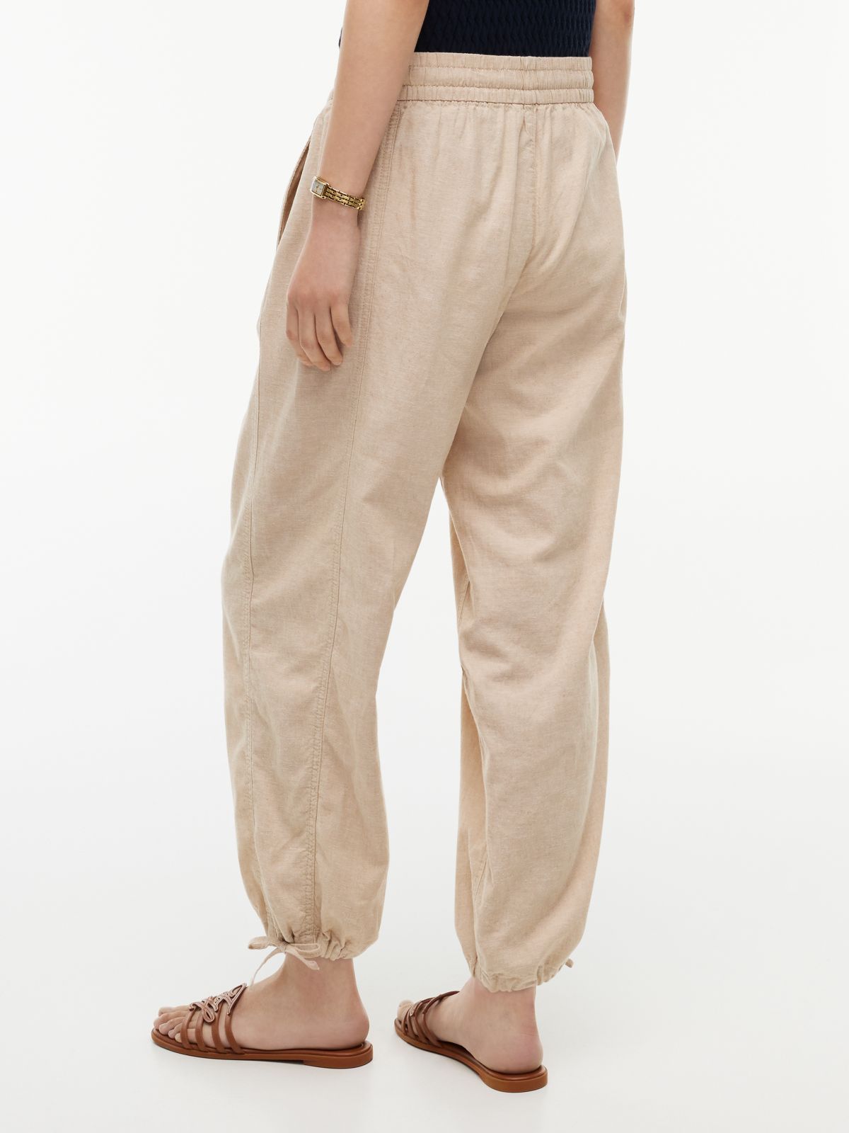 Linen-Cotton Blend Pull-On Pant — Clayed Pebble