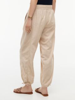 Linen-Cotton Blend Pull-On Pant — Clayed Pebble 5