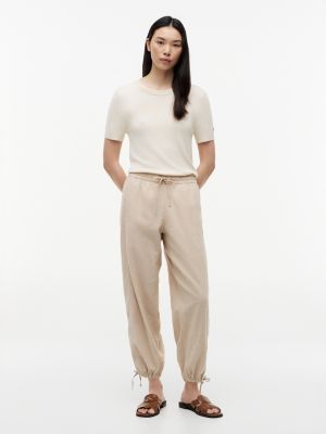 Linen-Cotton Blend Pull-On Pant, Clayed Pebble