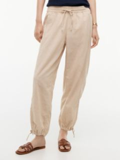 Linen-Cotton Blend Pull-On Pant — Clayed Pebble 1
