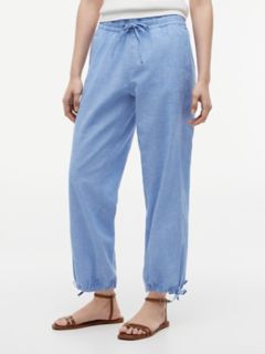 Linen-Cotton Blend Pull-On Pant — Blue Spell 1