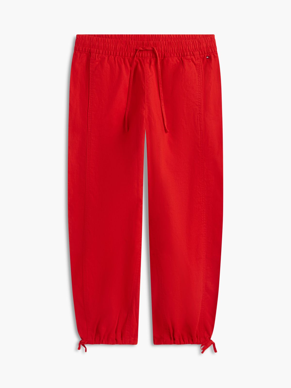 Linen-Cotton Blend Pull-On Pant — Deep Crimson