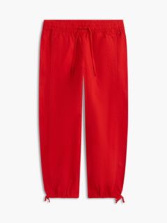 Linen-Cotton Blend Pull-On Pant — Deep Crimson 5