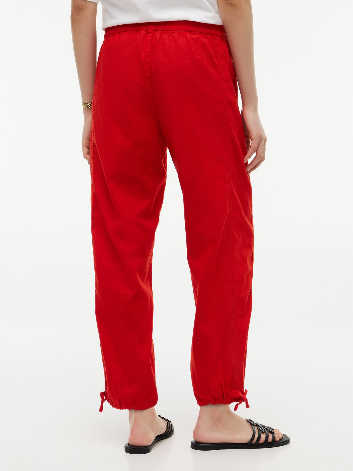 Linen-Cotton Blend Pull-On Pant — Deep Crimson