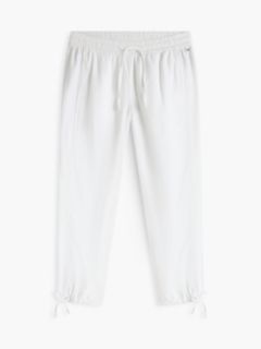 Linen-Cotton Blend Pull-On Pant — Optic White 5
