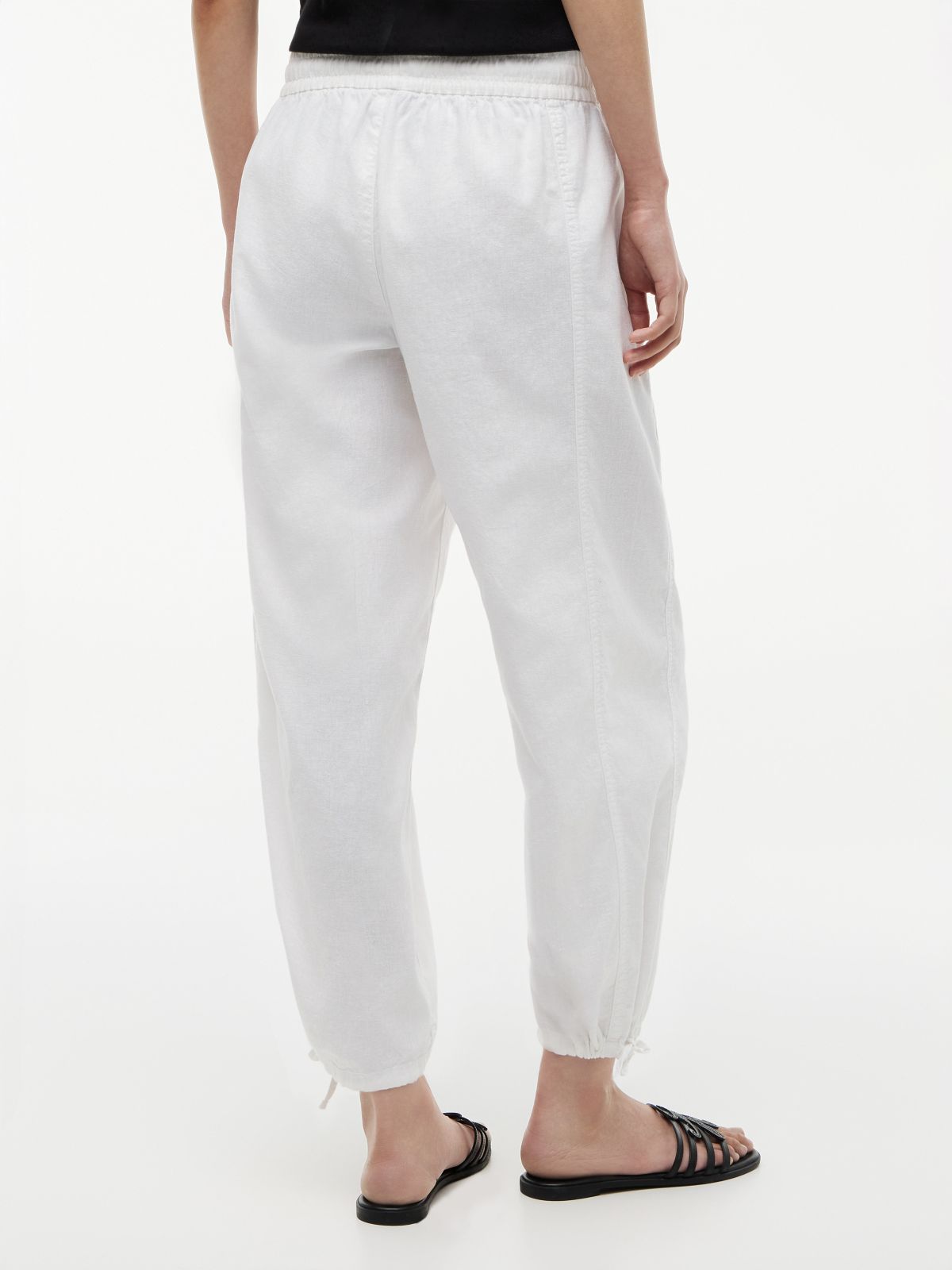 Linen-Cotton Blend Pull-On Pant — Optic White
