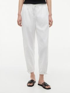Linen-Cotton Blend Pull-On Pant — Optic White 1