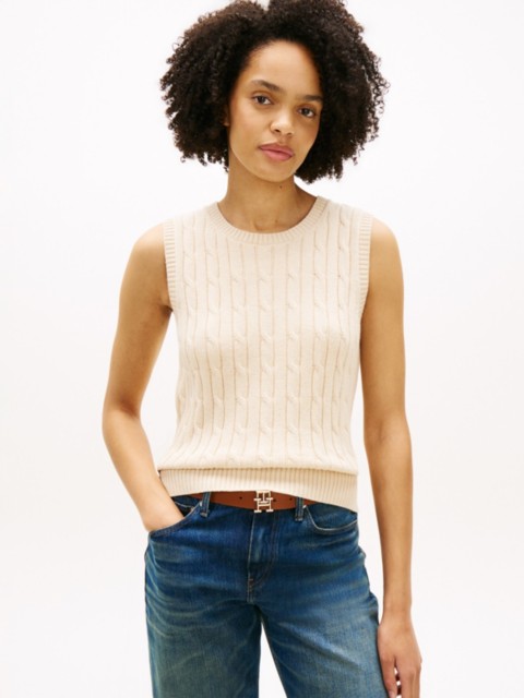 Женские свитеры Tommy Hilfiger Cable Knit Sweater Vest