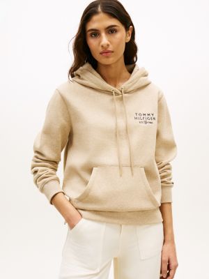 Monotype Logo Heathered Hoodie, Sandalwood