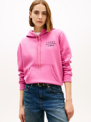 Monotype Logo Heathered Hoodie, Petal Pink