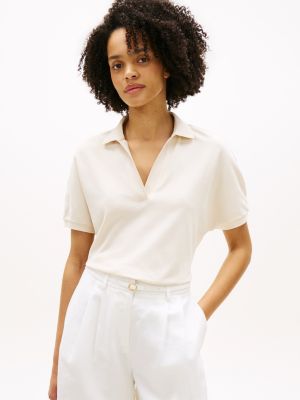 Relaxed Fit Stretch Pique Polo, Sugarcane