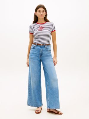 Женские футболки Tommy Hilfiger Script Monogram Striped Ringer T-Shirt — фото 3