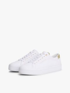 Metallic Accent Canvas Sneaker — White 2