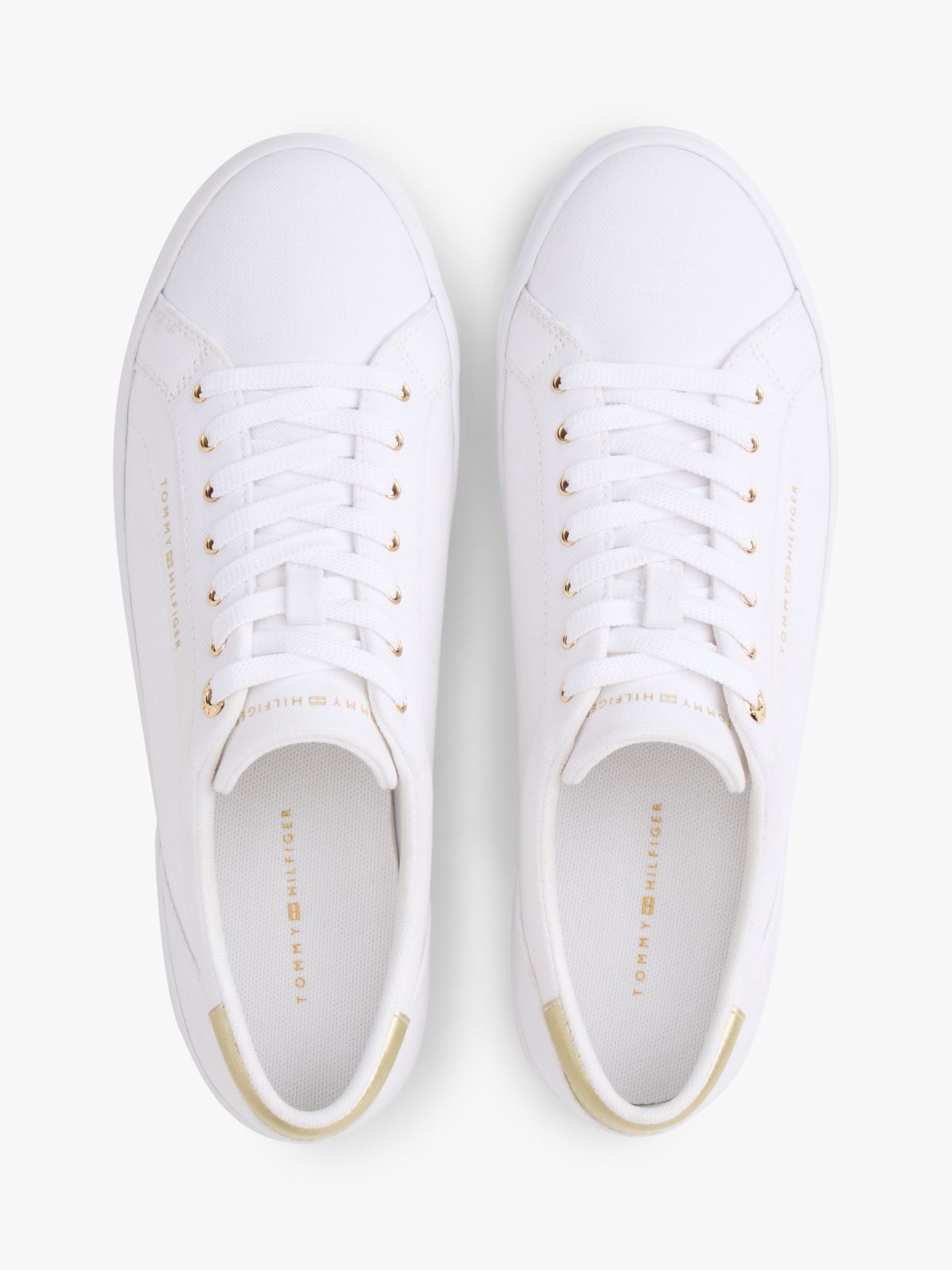 Metallic Accent Canvas Sneaker — White