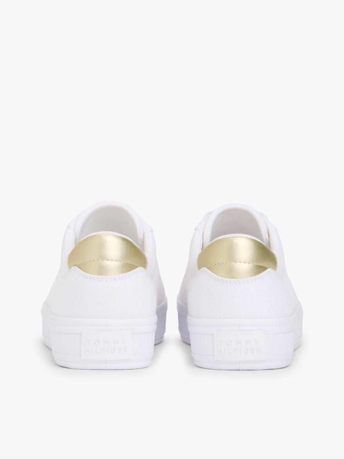 Metallic Accent Canvas Sneaker — White