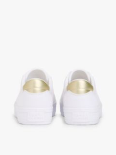Metallic Accent Canvas Sneaker — White 4
