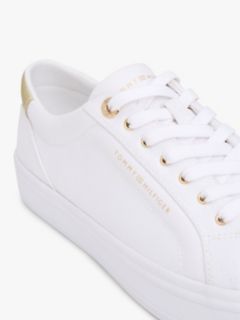 Metallic Accent Canvas Sneaker — White 6