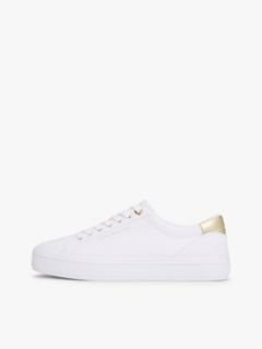 Metallic Accent Canvas Sneaker — White 7