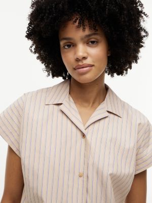 Женские рубашки Tommy Hilfiger Striped Poplin Camp Shirt — фото 3