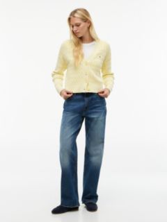 Garment-Dyed Cable Knit Cardigan — Citronella 2