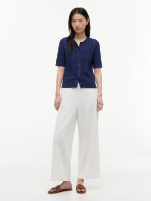 Short-Sleeve Mixed-Knit Cardigan | Tommy Hilfiger