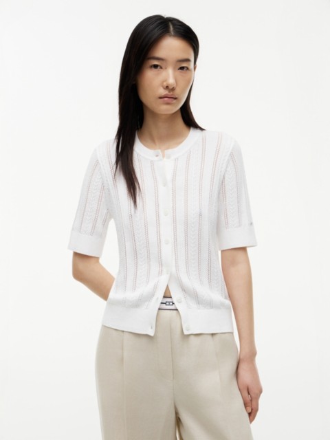 Женские кардиганы Tommy Hilfiger Short-Sleeve Mixed-Knit Cardigan