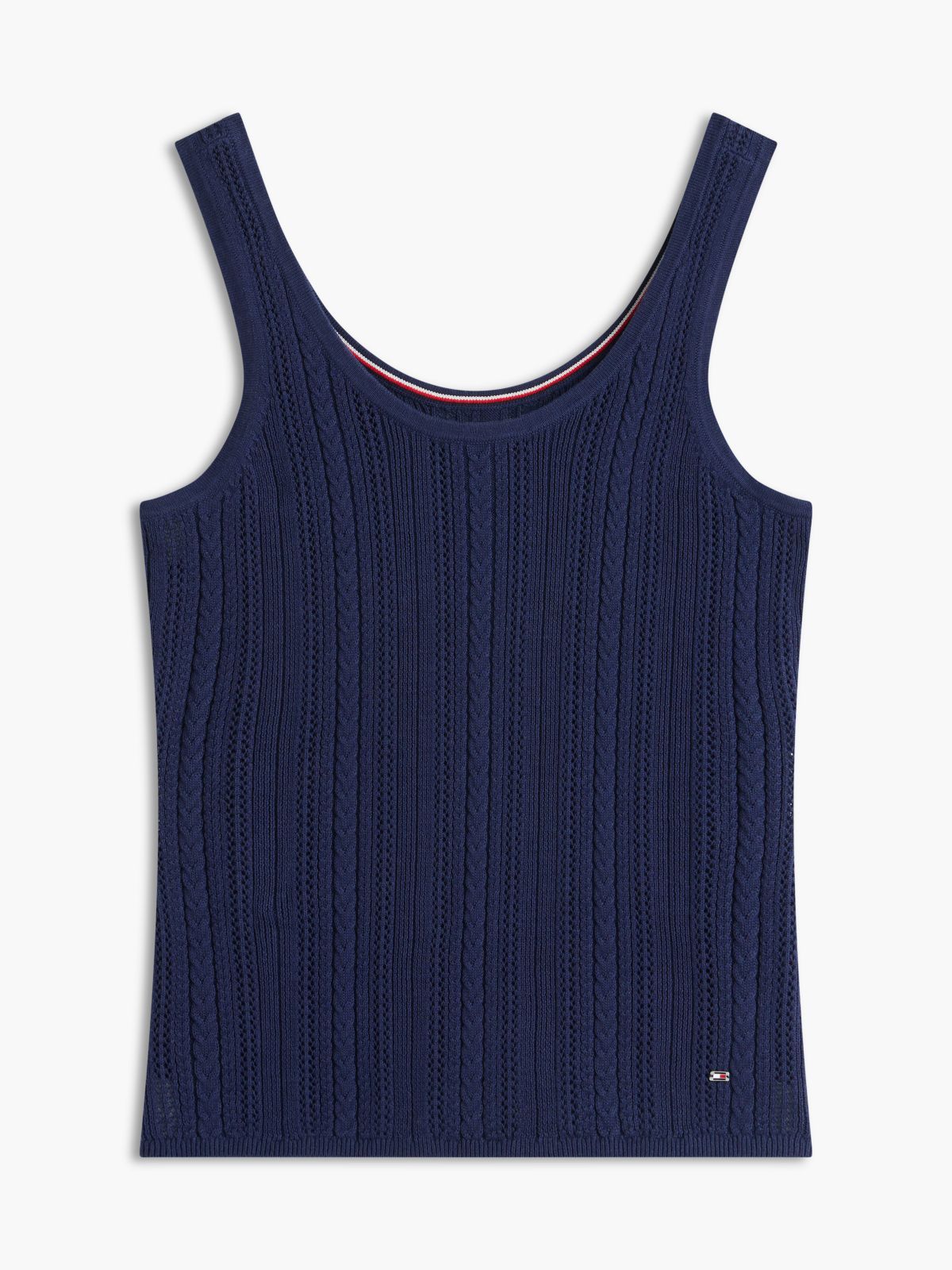 Mixed-Knit Tank Top — Preppy Navy