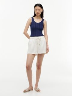 Mixed-Knit Tank Top — Preppy Navy 2