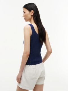 Mixed-Knit Tank Top — Preppy Navy 4