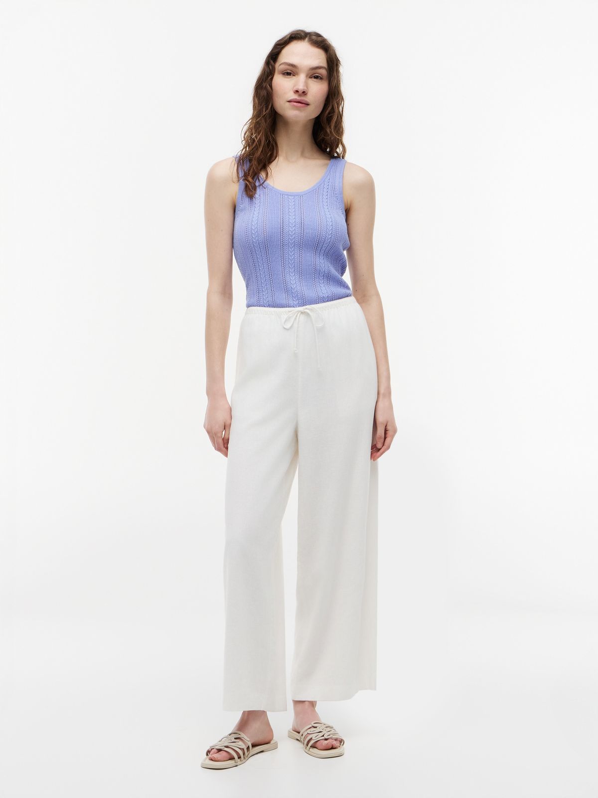 Mixed-Knit Tank Top — Thunder Lilac