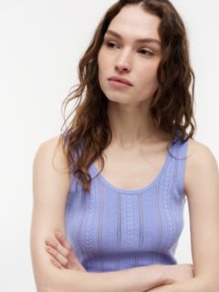 Mixed-Knit Tank Top — Thunder Lilac 3