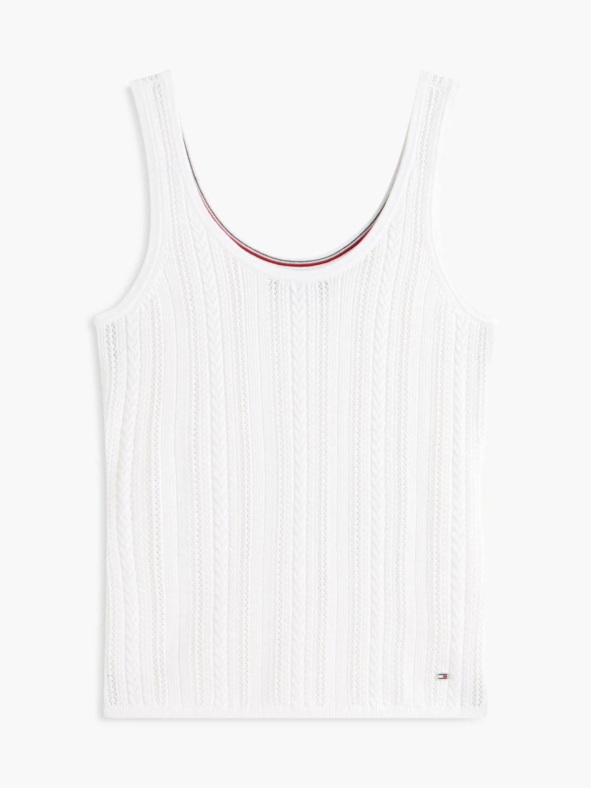 Mixed-Knit Tank Top — Optic White