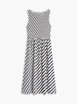 Tommy Hilfiger Striped Shirred Crepe Midi Dress — фото 5