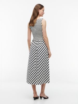 shirred striped silk-blend midi dress Ralph Lauren Striped Silk Blend Dress