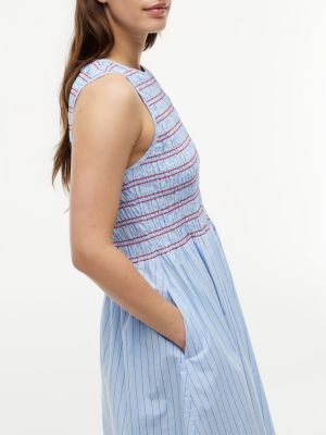 Tommy Hilfiger Striped Shirred Poplin Midi Dress — фото 2