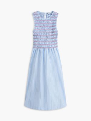 Tommy Hilfiger Striped Shirred Poplin Midi Dress — фото 5
