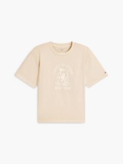 Crest Logo Garment-Dyed Boxy T-Shirt — Clayed Pebble 5