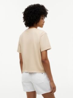 Crest Logo Garment-Dyed Boxy T-Shirt — Clayed Pebble 4