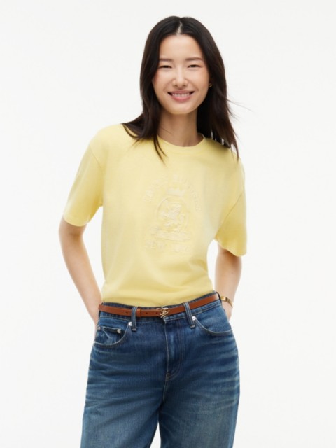 Женские футболки Tommy Hilfiger Crest Logo Garment-Dyed Boxy T-Shirt